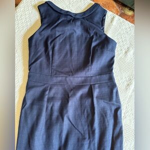 Navy blue classic sheath dress in heavy cotton pique Boden 12